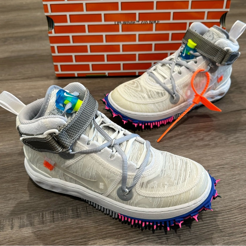 Off White X Nike Air Force 1 Mid SP White Clear White Blanc Sneakers